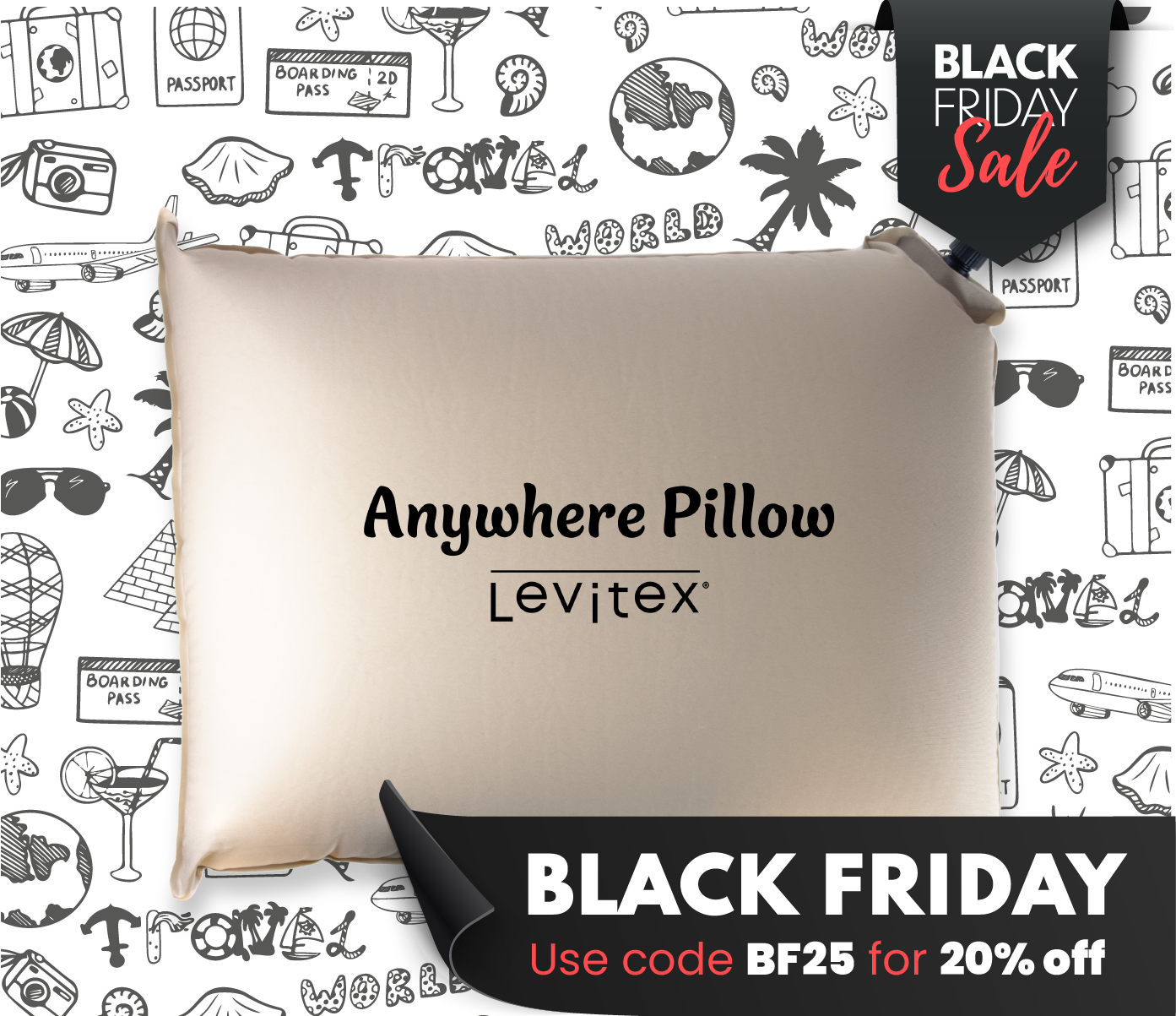 Anywhere: Compressible Levitex Travel Pillow