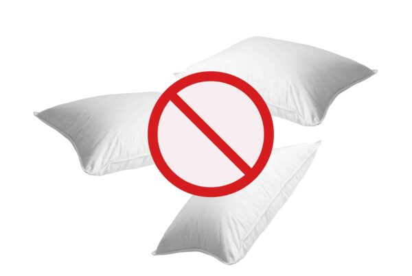 Pillows with warning sign