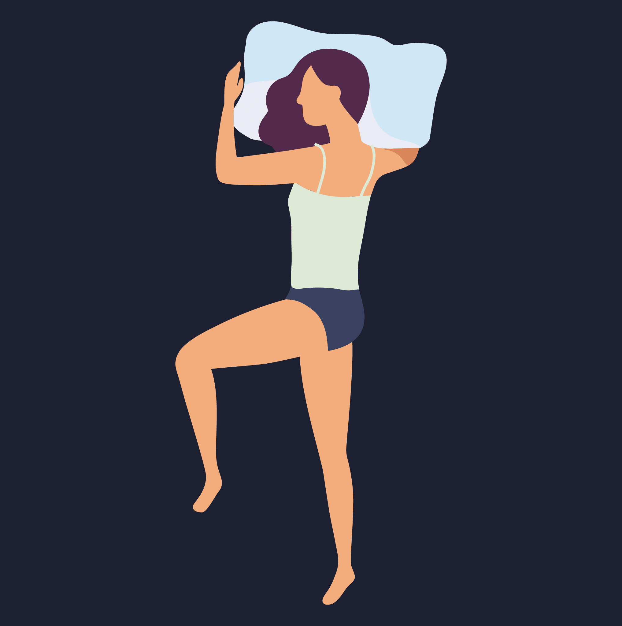 Illustration of woman lying on her side